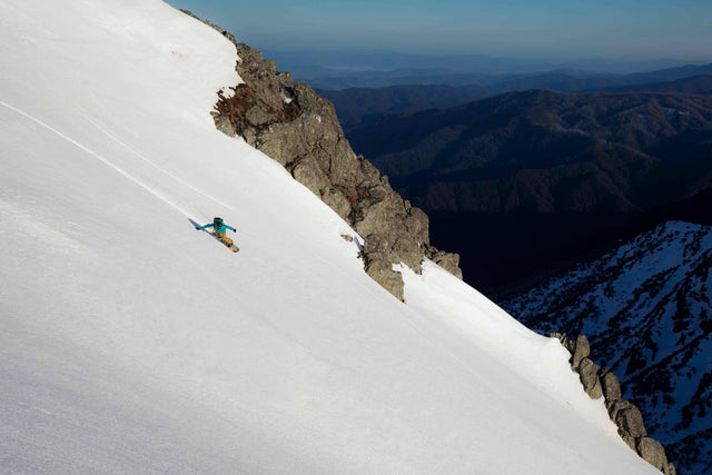 Michaela Davis-Meehan snowboarding western faces, Kosciuszko National Park