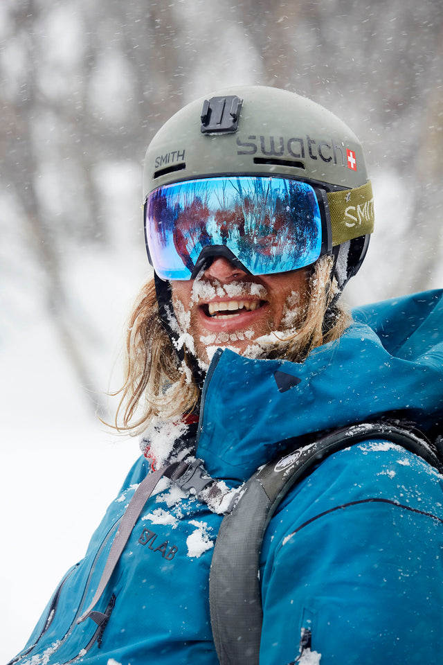 Cody Townsend all smiles in the Thredbo backcountry.