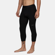 Mens Merino Heavyweight Grid Fleece 3/4 Base Layer Bottom