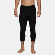 Mens Merino Heavyweight Grid Fleece 3/4 Base Layer Bottom – Black