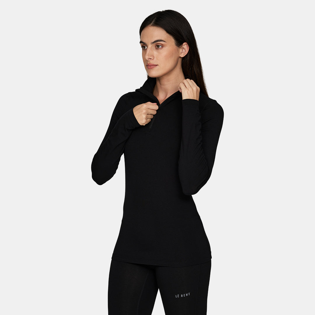 Womens Merino Midweight Base Layer 1/4 Zip