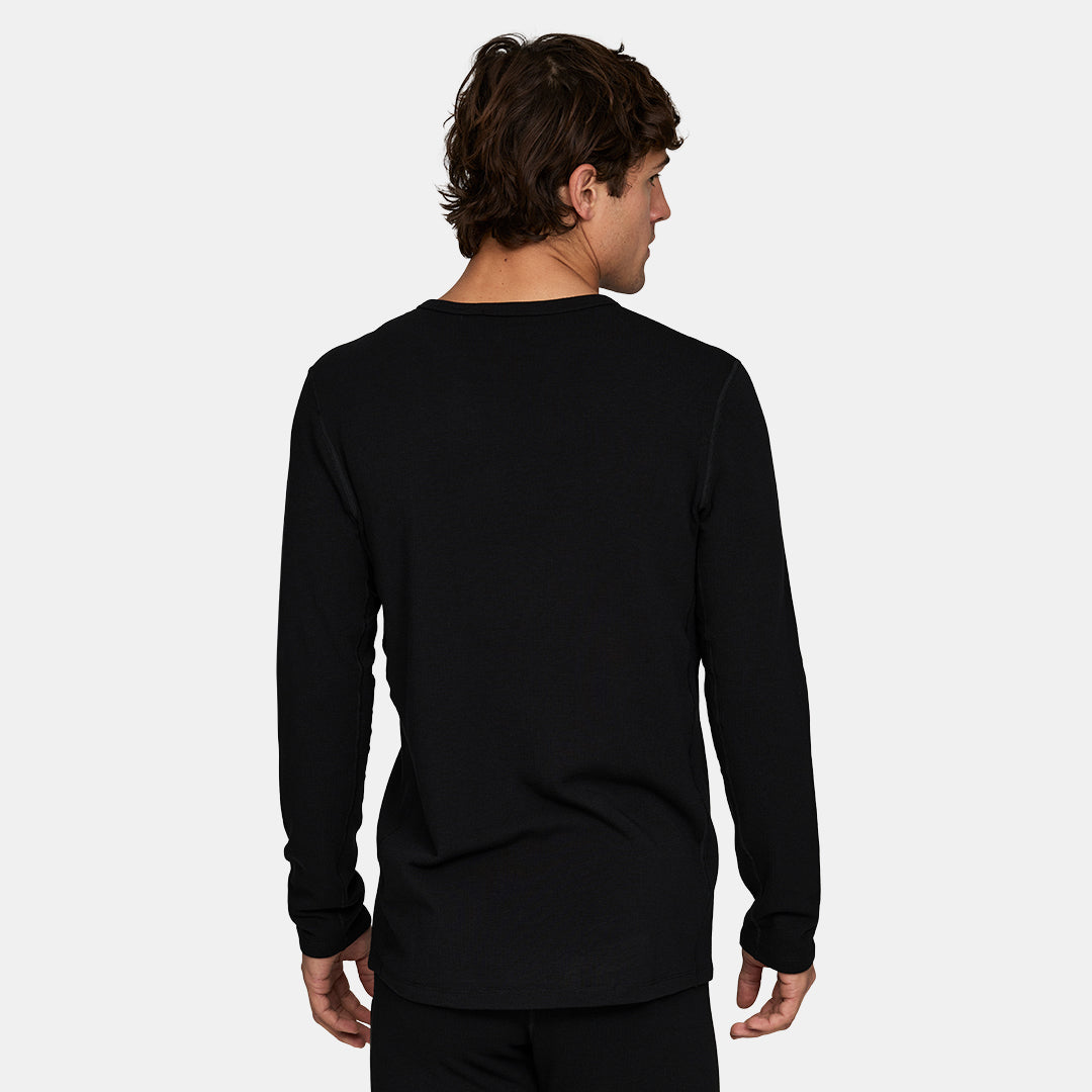 Mens Merino Heavyweight Grid Fleece Base Layer Crew