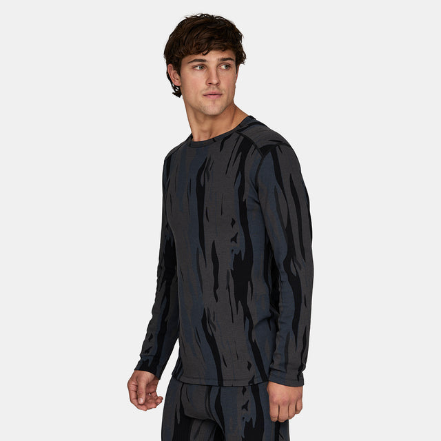 Mens Heavyweight Grid Fleece Crew Base Layer