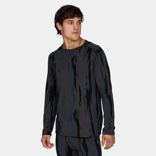 Mens Heavyweight Grid Fleece Crew Base Layer