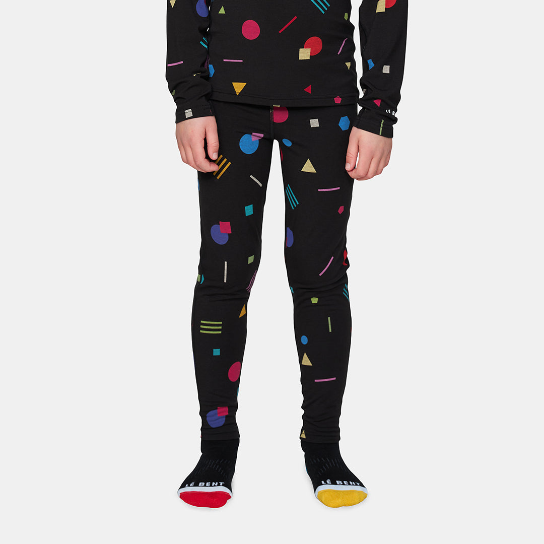 Kids Merino Confetti Midweight Base Layer Bottom