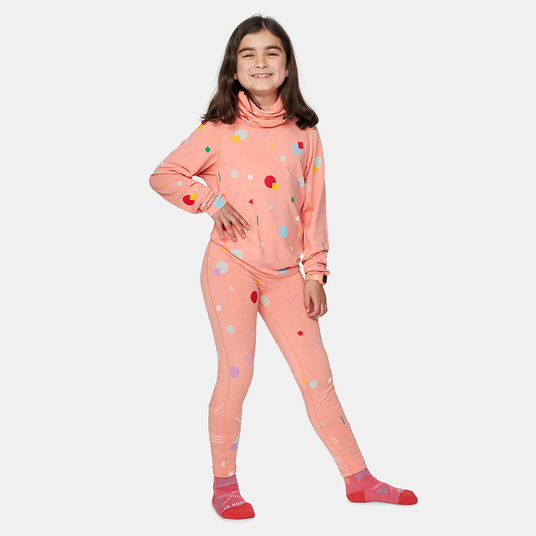 Kids Merino Confetti Midweight Base Layer Bottom
