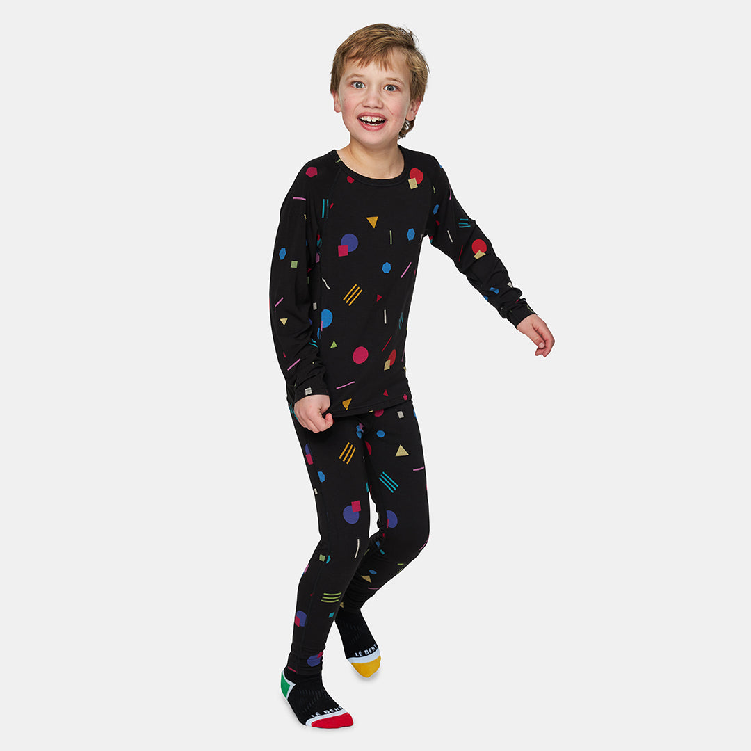 Kids Merino Confetti Midweight Base Layer Raglan