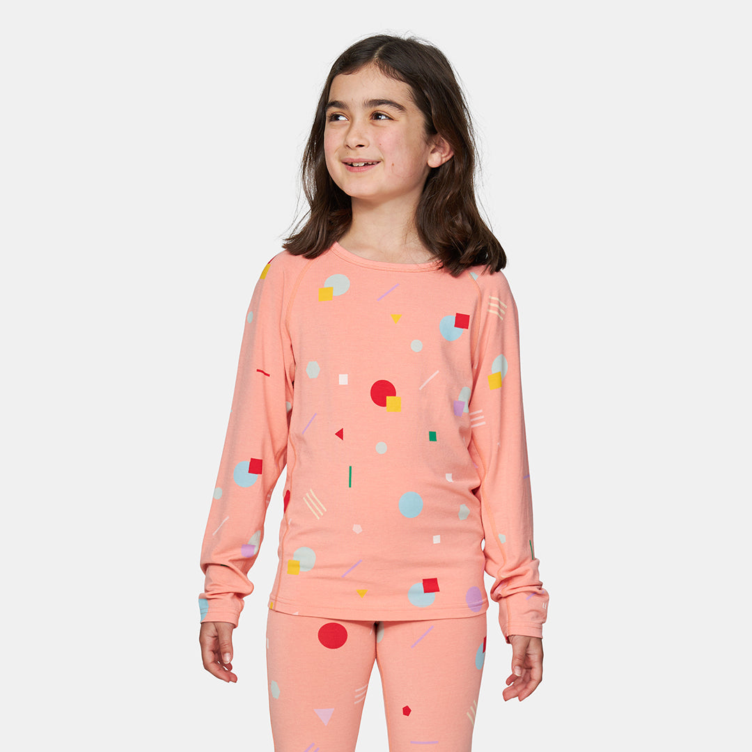 Kids Merino Confetti Midweight Base Layer Raglan