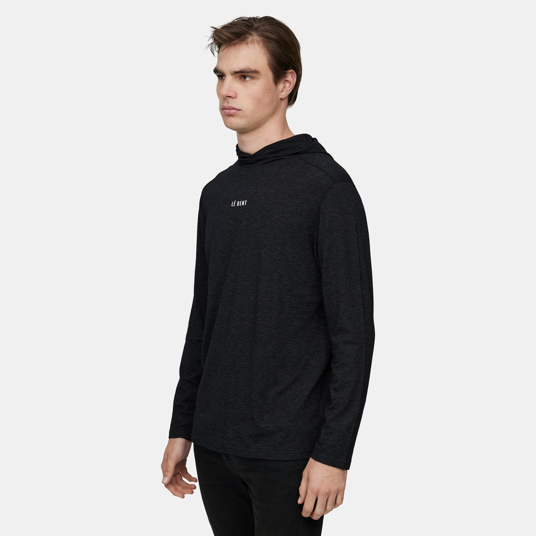 Mens Merino Featherweight Hooded LS Crew