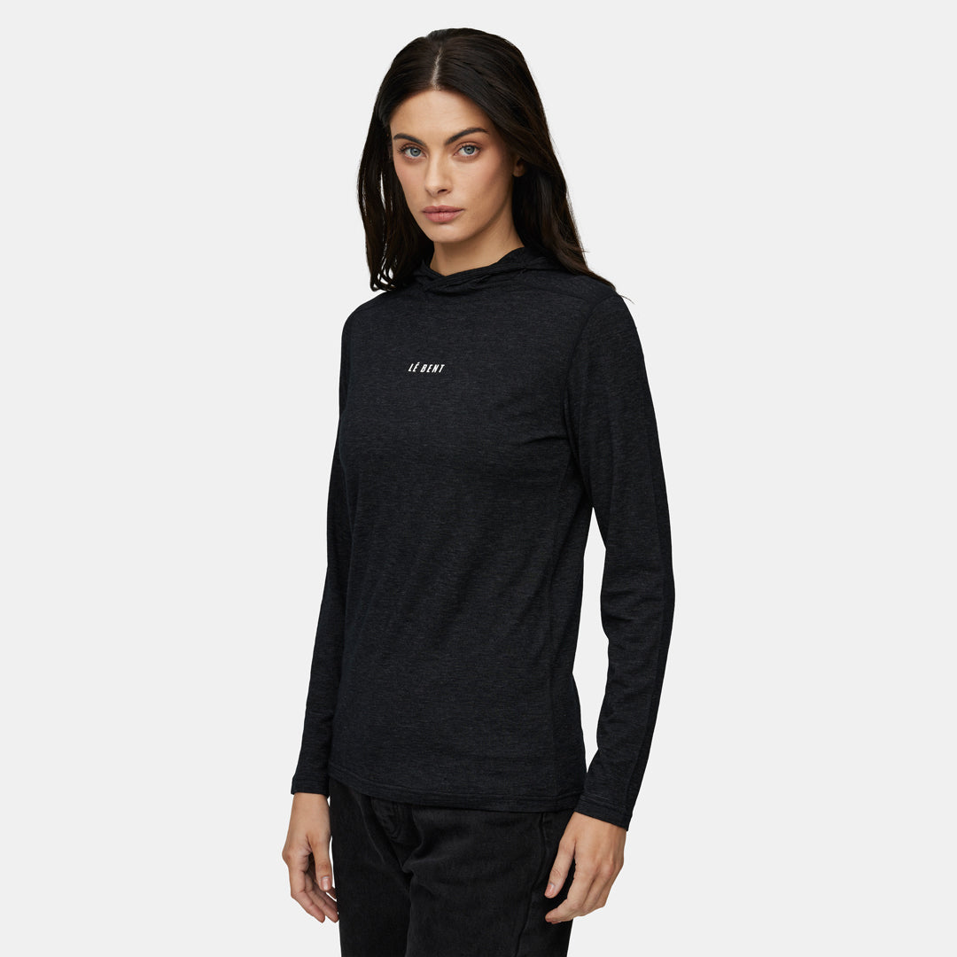 Womens Merino Featherweight Hooded LS Crew