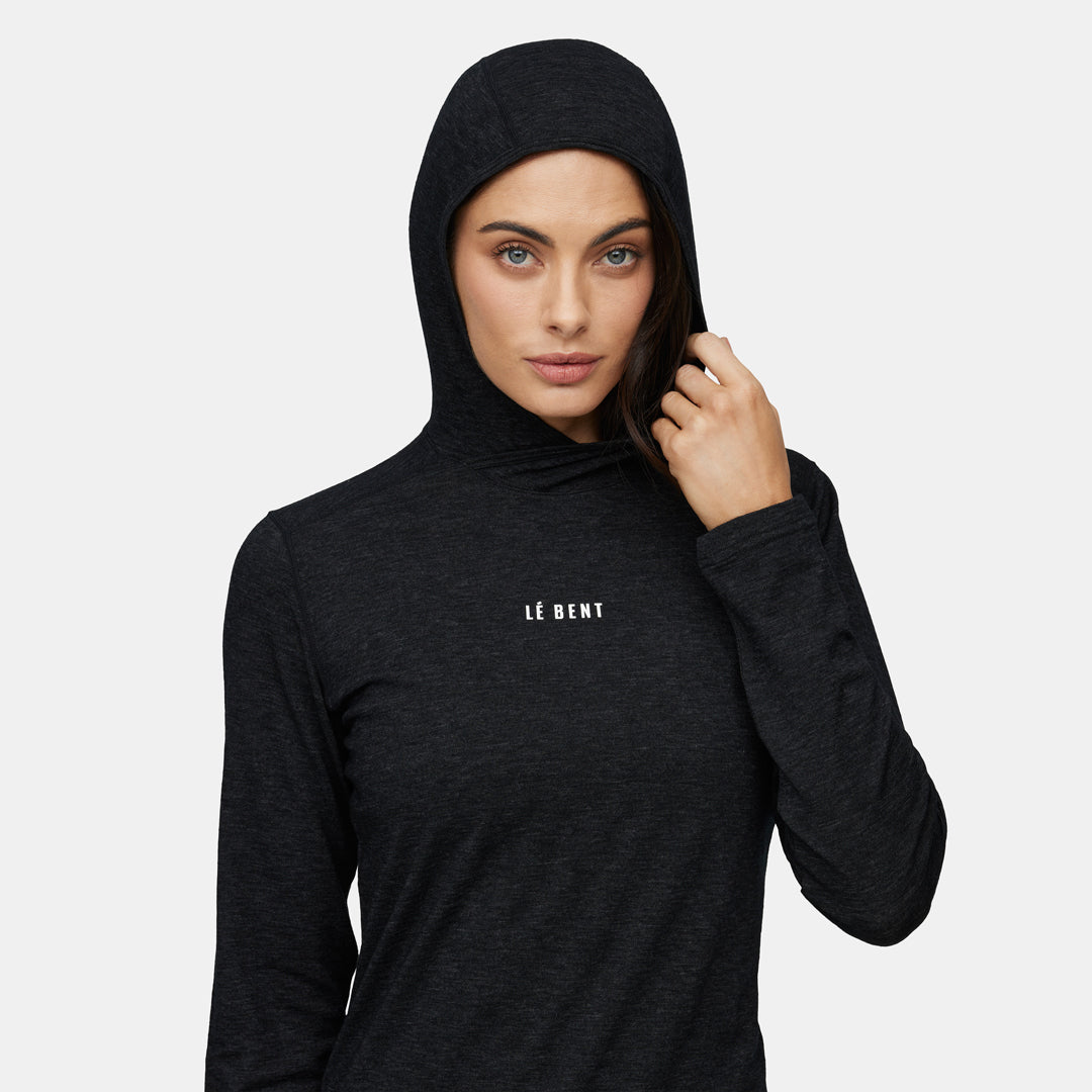 Womens Merino Featherweight Hooded LS Crew