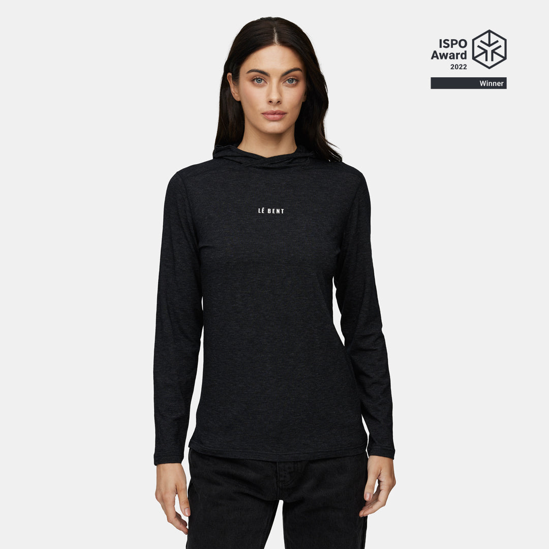 Womens Merino Featherweight Hooded LS Crew